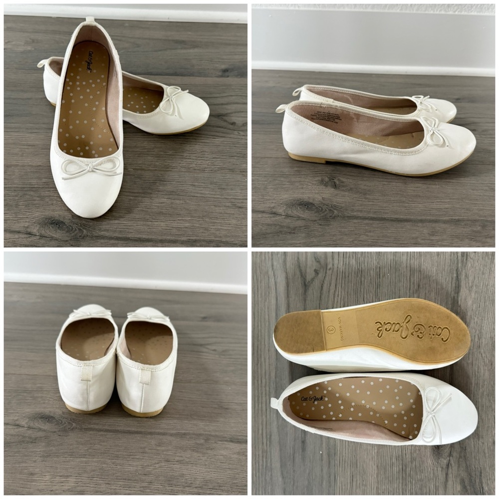 White girls Ballet Flats with Bow